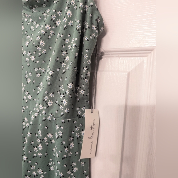 NWT Nine Britton Desiree Strappy green Floral Sleeveless Mini short Dress XSP - Picture 10 of 14